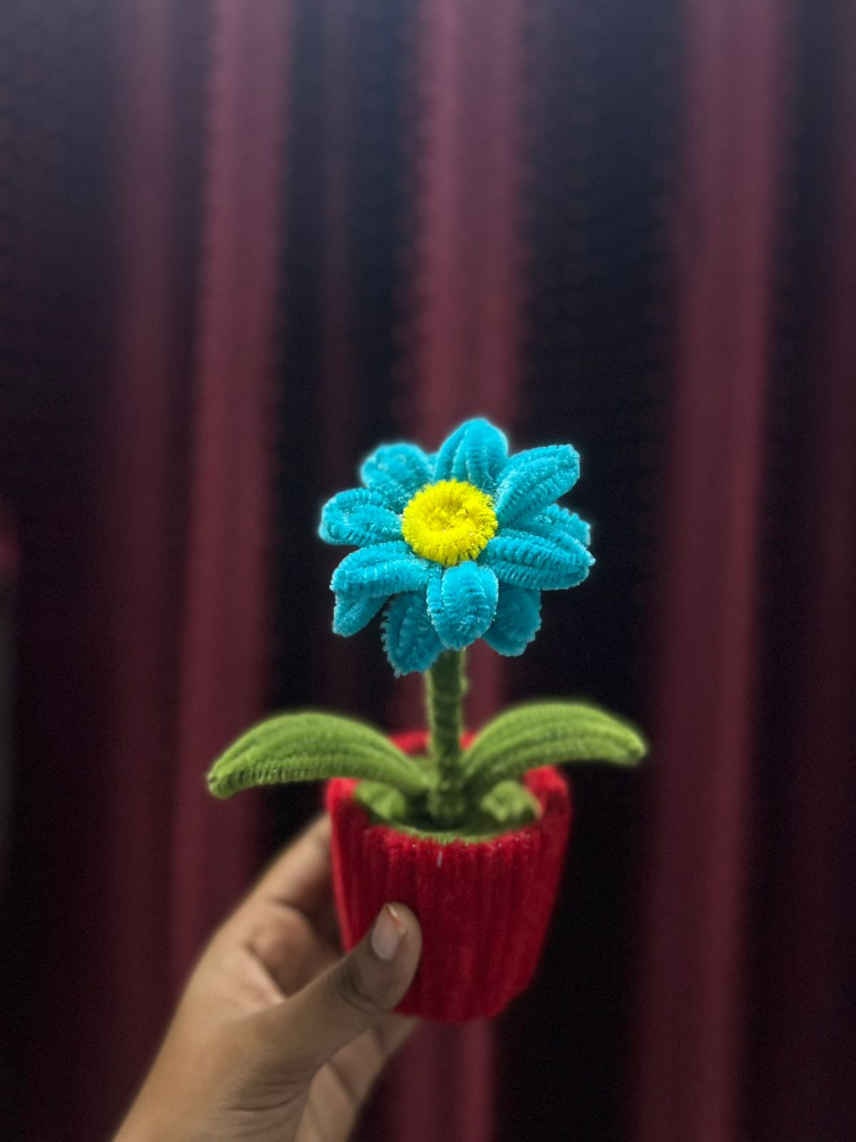 Blue Daisy Flower Pot