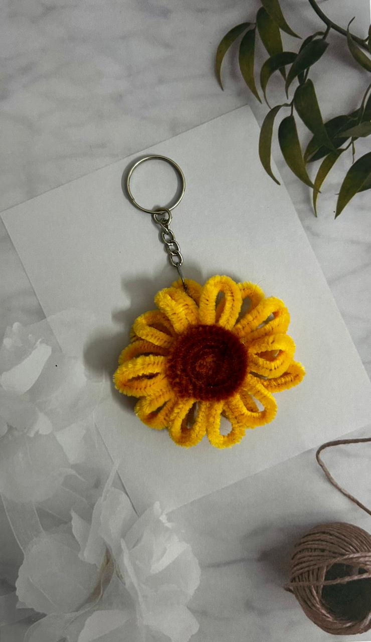Handmade Sunflower Keychain